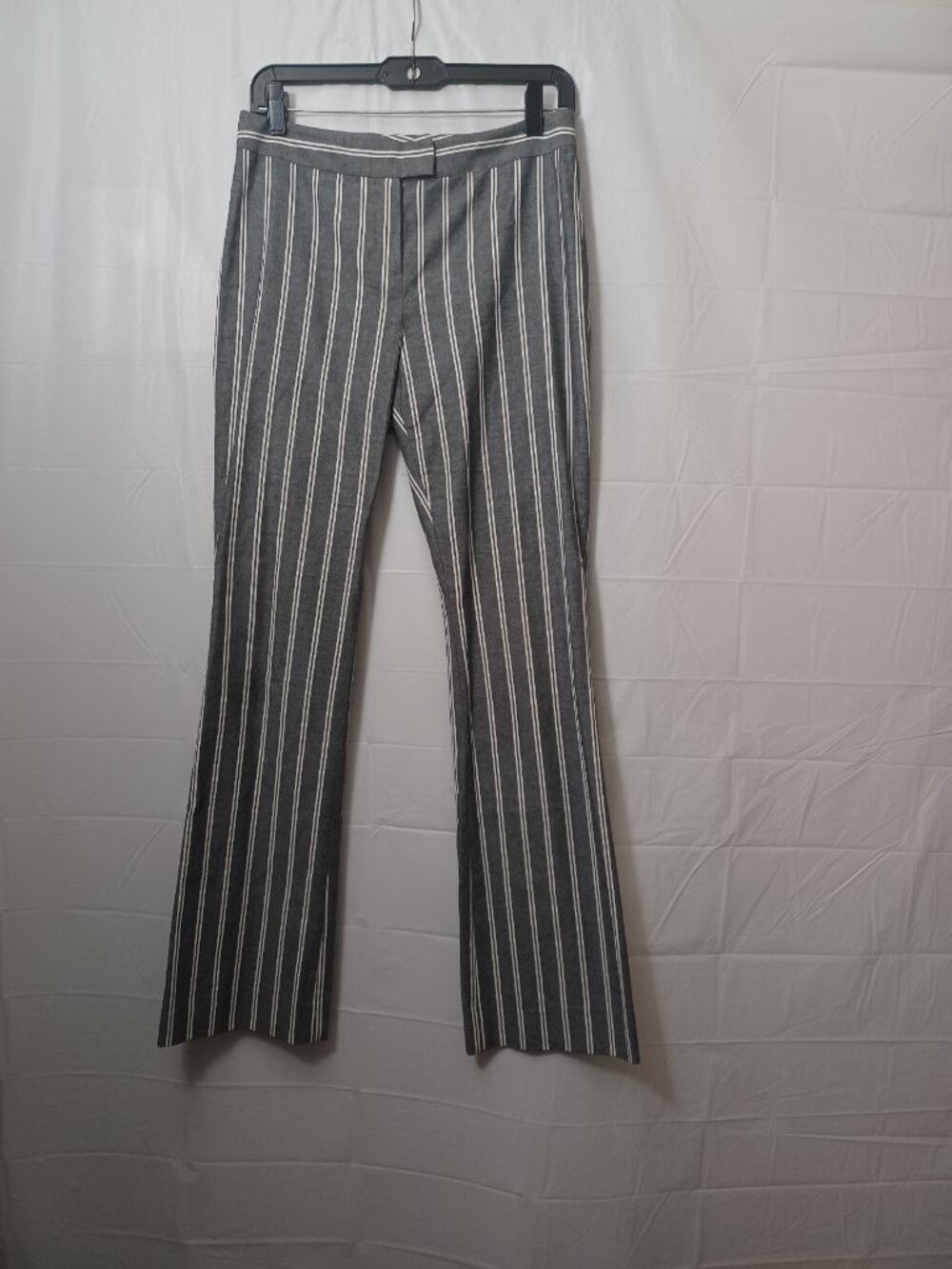 DONNA DEGNAN LIGHTWEIGHT STRIPE COTTON BLEND PANTS GRAY WHITE SIZE 2